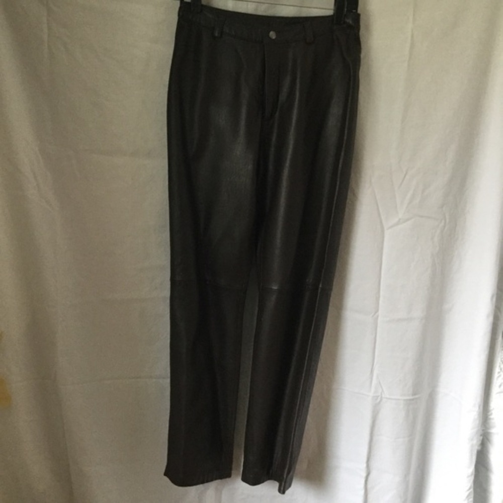 Ann Taylor LOFT black leather pant 6P